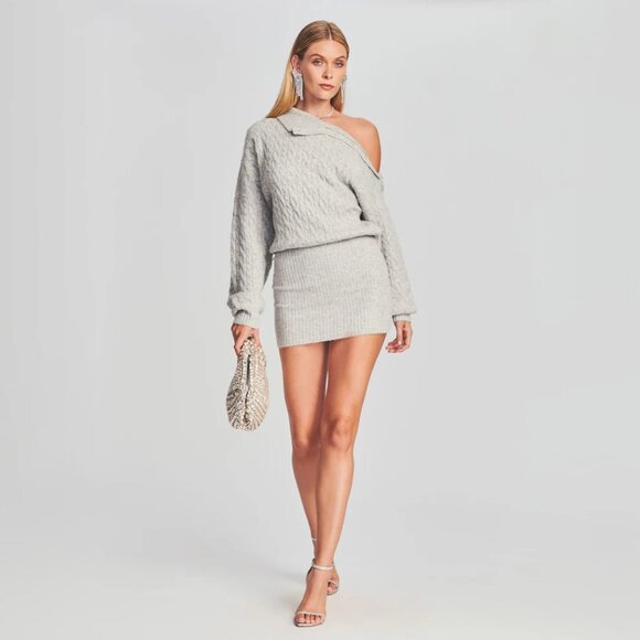 Retrofete Waverly Sweater Dress Stone Grey Size Medium NEW NWT - Picture 10 of 10